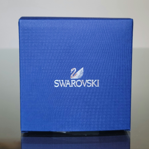 SOLD - Swarovski Gold Tone White Pave Crystal Mini Hoop Earrings 5022451 - Picture 6 of 7